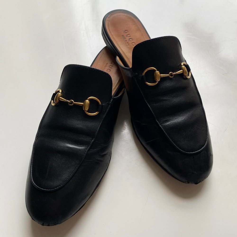 Gucci Princetown Horsebit Leather Loafers Mules